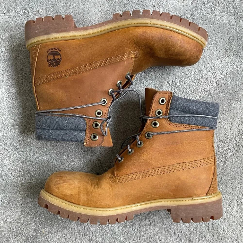 Timberland 6” Waterproof Lug Sole Nubuck Leather Lace Up Boots Size 7.5 A4640 - Picture 2 of 8
